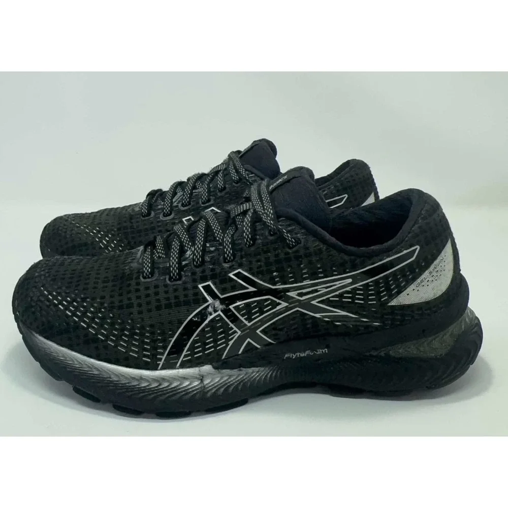 ASICS Gel Nimbus 25‎ Womens 8 Black White Running Shoes Sneakers 1012B232